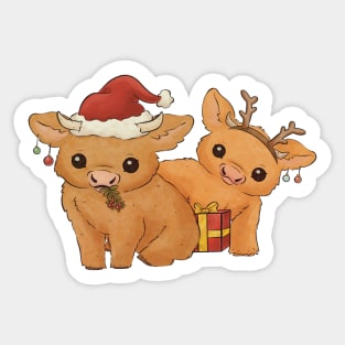 Christmas Cows Sticker